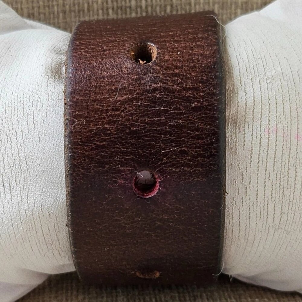 Tandy Genuine Leater Bracelet Handmade Brown Wrist Band Size 6.5 inches